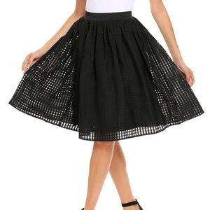 Elegant Black Midi Skirt